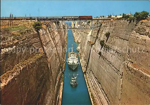 Schiffe Korinth Der Kanal Eisenbahn  Kat. Schiffe