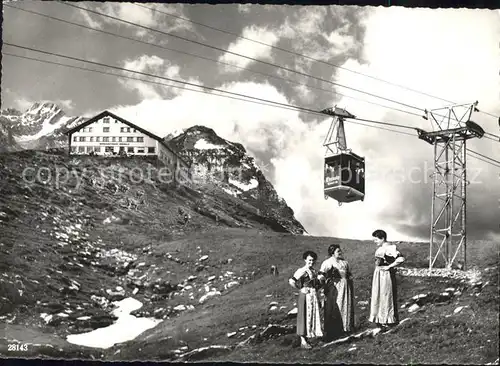 Seilbahn Wasserauen Ebenalp Berggasthaus Altmann Trachten Kat. Bahnen