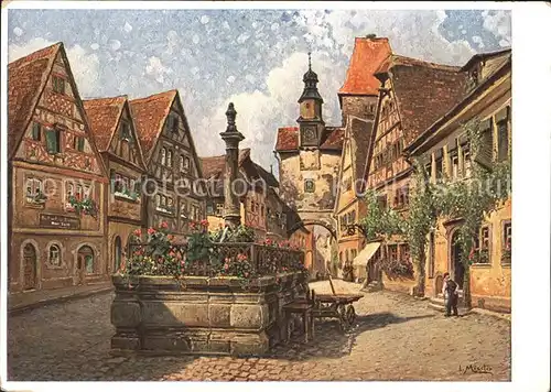 Moessler L. Rothenburg ob der Tauber Markusturm  Kat. Kuenstlerkarte