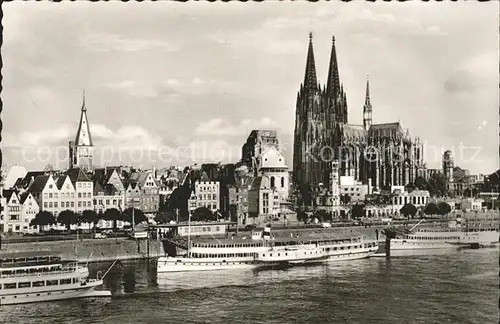 Dampfer Seitenrad Koeln am Rhein Rheinansicht  Kat. Schiffe