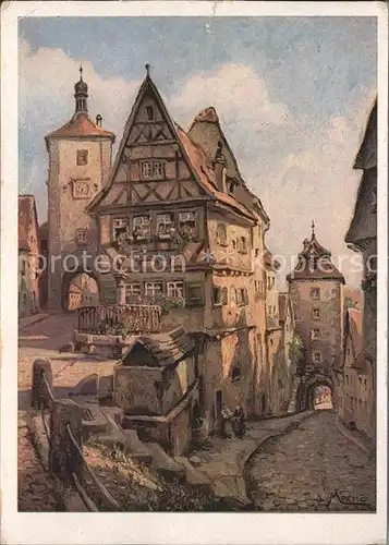 Moessler L. Rothenburg ob der Tauber Ploenlein  Kat. Kuenstlerkarte