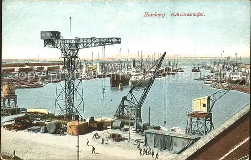 Hafenanlagen Hamburg Kuhwaerderhafen Schiffskran Kat. Schiffe