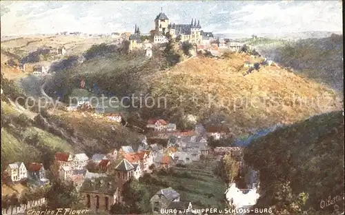 Verlag Tucks Oilette Nr. 635 B Burg an der Wupper Schloss Burg Charles E. Flower  Kat. Verlage