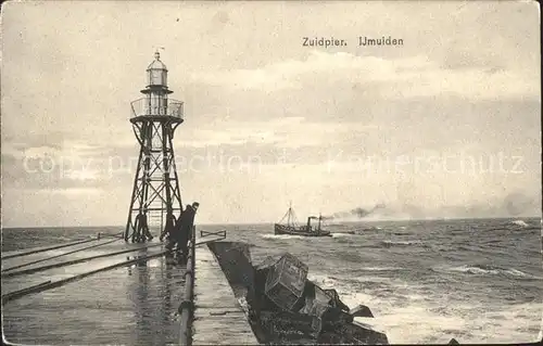 Leuchtturm Lighthouse Zuidpier Ijmuiden Kat. Gebaeude