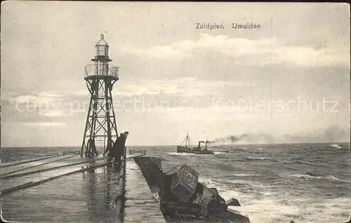 Leuchtturm Lighthouse Zuidpier Ijmuiden Kat. Gebaeude