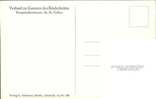 Loewe Meta Kind Spendenkarte Kinderheim St. Gallen Kat. Kuenstlerkarte