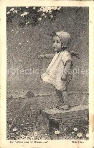 Loewe Meta Nr. 133 Engel Regen Fruehling  Kat. Kuenstlerkarte