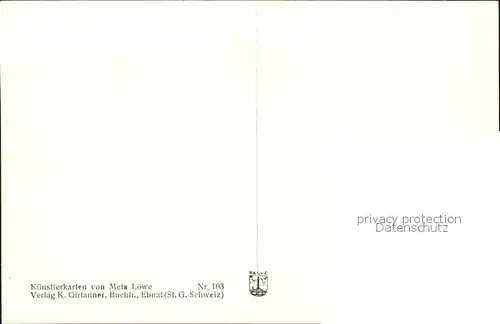 Loewe Meta Hoffreuden Nr. 103 Kinder Wippe Kat. Kuenstlerkarte