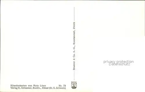 Loewe Meta Verkuendigung Nr. 73 Schutzengel Kat. Kuenstlerkarte