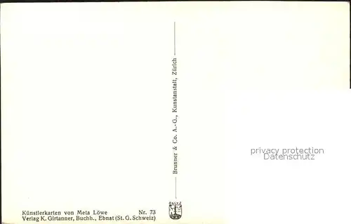 Loewe Meta Verkuendigung Nr. 73 Schutzengel Kat. Kuenstlerkarte