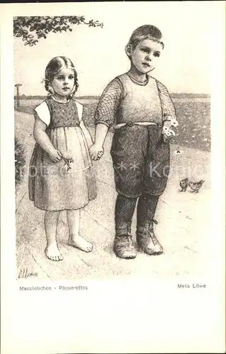 Loewe Meta Massliebchen Nr. 64 Kinder  Kat. Kuenstlerkarte