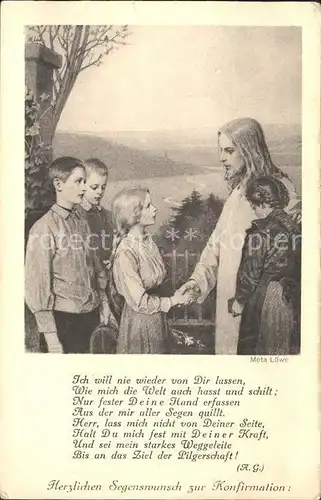 Loewe Meta Nr. 1 E Jesus Kinder Glueckwunsch Konfirmation Gedicht A.G. Kat. Kuenstlerkarte