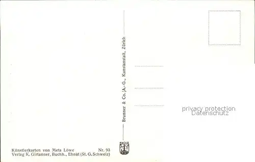 Loewe Meta Nr. 93 Schutzengel Sterbebett Rose  Kat. Kuenstlerkarte