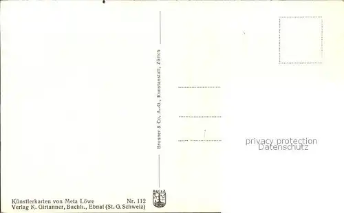 Loewe Meta Wintersegen Nr. 112 Schutzengel Kat. Kuenstlerkarte