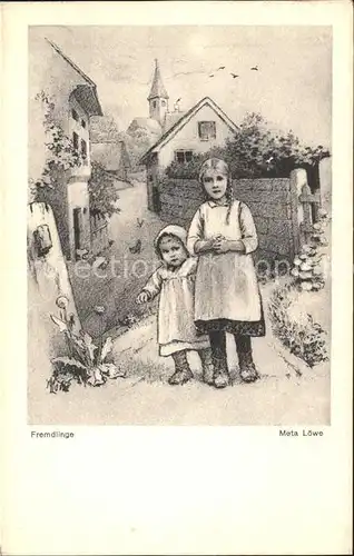 Loewe Meta Fremdlinge Nr. 52 Kinder Loewenzahn Kat. Kuenstlerkarte