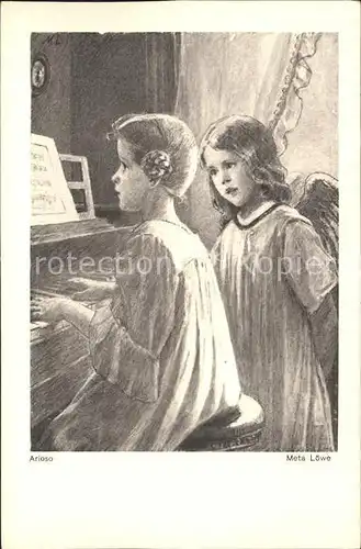 Loewe Meta Arioso Nr. 101 Kind Schutzengel Klavier  Kat. Kuenstlerkarte