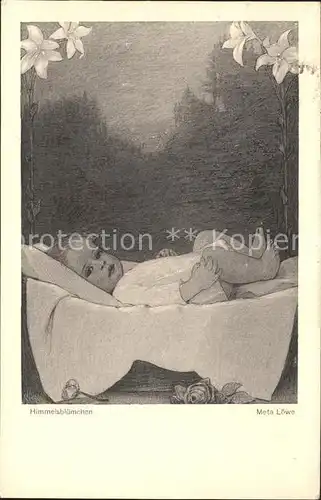 Loewe Meta Himmelsbluemchen Nr. 76 Kind  Kat. Kuenstlerkarte