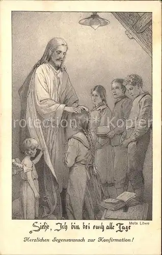 Loewe Meta Nr. 44 K Jesus Kinder Engel Bibel Konfirmation Kat. Kuenstlerkarte