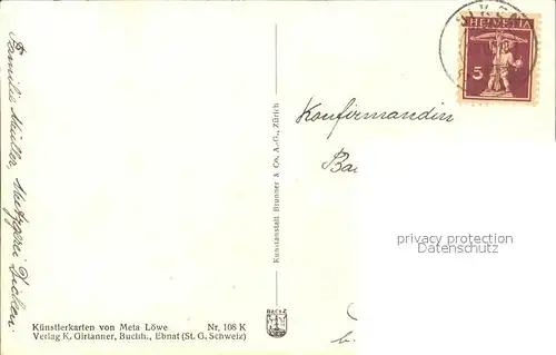 Loewe Meta Jugendgefaehrte Nr. 108 K Schutzengel Kinder Konfirmation Kat. Kuenstlerkarte