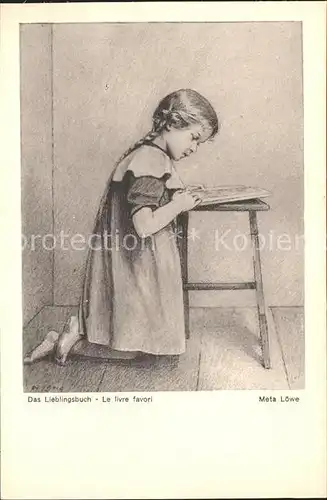 Loewe Meta Das Lieblingsbuch Nr. 79 Kind lesen Kat. Kuenstlerkarte