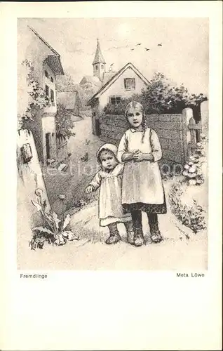 Loewe Meta Fremdlinge Nr. 52 Kinder Loewenzahn Kat. Kuenstlerkarte