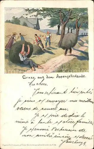 Tobler Viktor V.T. Appenzellerland Landwirtschaft Heuernte  Kat. Kuenstlerkarte Schweiz