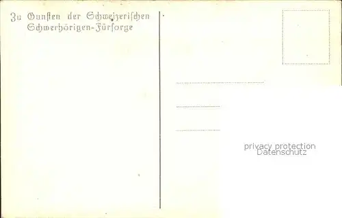 Loewe Meta Schutzengel Spendenkarte Schwerhoerigen Fuersorge Schweiz  Kat. Kuenstlerkarte