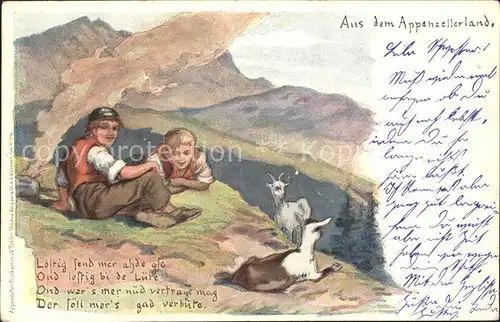 Tobler Viktor V.T. Senner Zieger Appenzellerland Berge Gedicht Kat. Kuenstlerkarte Schweiz