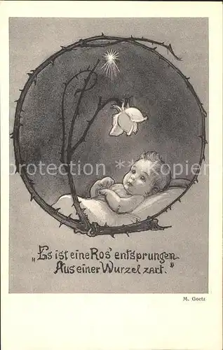 Goetz M. Nr. 162 Christkind Rose Stern  Kat. Kuenstlerkarte