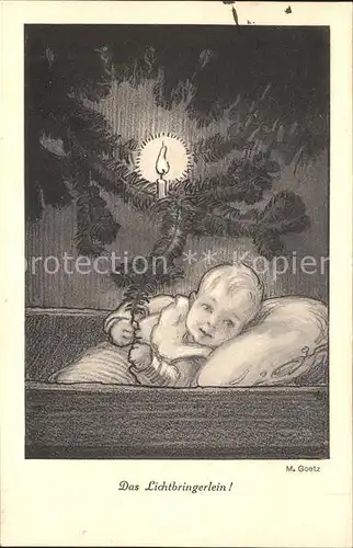 Goetz M. Das Lichtbringerlein Nr. 246 Baby Kerze Kat. Kuenstlerkarte