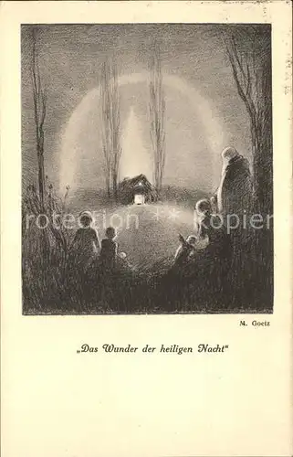 Goetz M. Nr. 170 Wunder Heilige Nacht  Kat. Kuenstlerkarte
