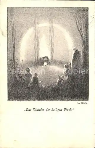 Goetz M. Nr. 170 Wunder Heilige Nacht  Kat. Kuenstlerkarte