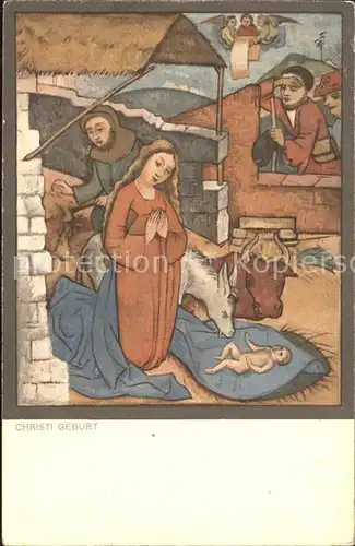 Religion Fresken XV. Jahrhundert Kirche Saanen Christi Geburt Kat. Religion