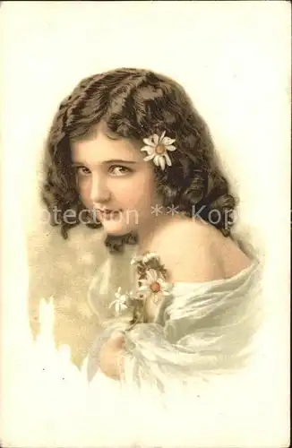 Verlag Photochromie Nr. 10008 Serie 1002 Kind Margeriten Litho Kat. Verlage