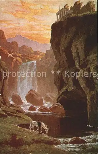 Pferde Felsen Wasserfall Verlag Peluba Nr. 276 Kat. Tiere
