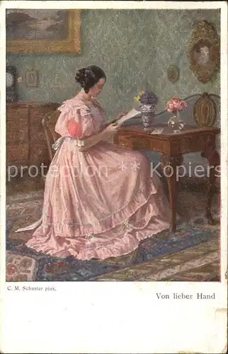Kuenstlerkarte C.M. Schuster Von lieber Hand Nr. 1130 C Frau Brief  Kat. Kuenstlerkarte