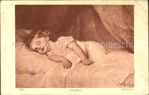 Kinder Child Enfants Kuenstlerkarte Charderon Nr. 4398 Sommeil Kat. Kinder