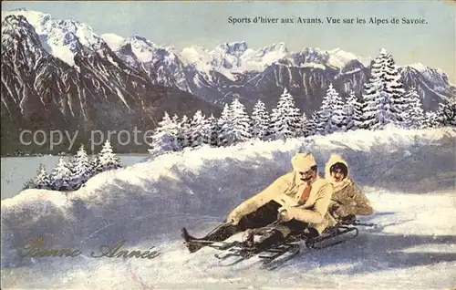 Schlitten Schnee Alpes de Savoie Neujahr  Kat. Sport