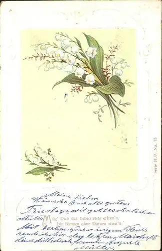 Maigloeckchen Gedicht Litho  Kat. Pflanzen