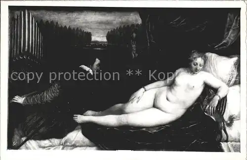 Kuenstlerkarte Alte Kuenstler Tiziano Venus recreandose con la musica Kat. Kuenstlerkarte