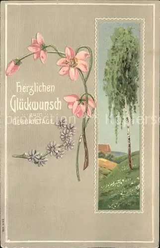 Geburtstag Glueckwunsch Blumen  Kat. Greetings
