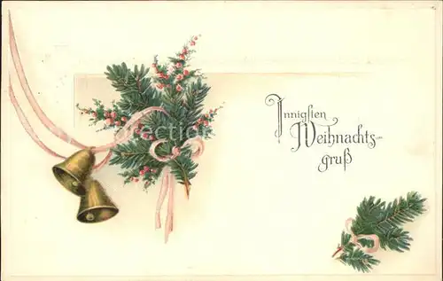 Weihnachten Glocken Litho Kat. Greetings