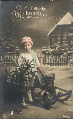 Foto NPG Nr. 7042 5 Weihnachten Kind Schlitten Kinderspielzeug  Kat. Neue Photographische Gesellschaft