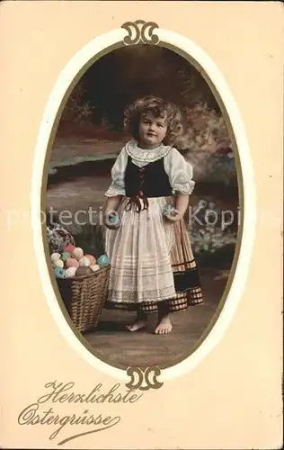 Ostern Easter Paques Kind Ostereier Tracht  / Greetings /
