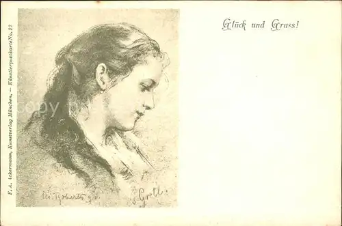 Verlag Ackermann Kuenstlerpostkarte Nr. 22 Gretl  Kat. Verlage