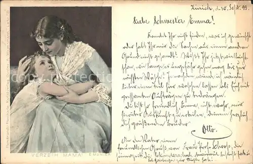 Kuenstlerkarte E. Munier Kind Mutter Vergebung Rembrandt Postkarte  Kat. Kuenstlerkarte