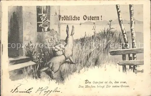 Ostern Easter Paques Hase Spruch  / Greetings /