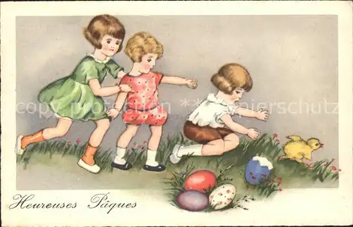 Ostern Easter Paques Kinder Ostereier Kueken  / Greetings /