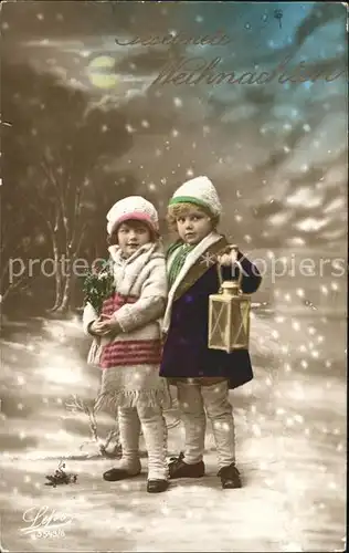 Foto Lepo Nr. 3543 6 Kinder Wintermode Laterne Weihnachten  Kat. Fotografie