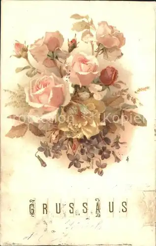 Rosen Veilchen Litho Kat. Pflanzen